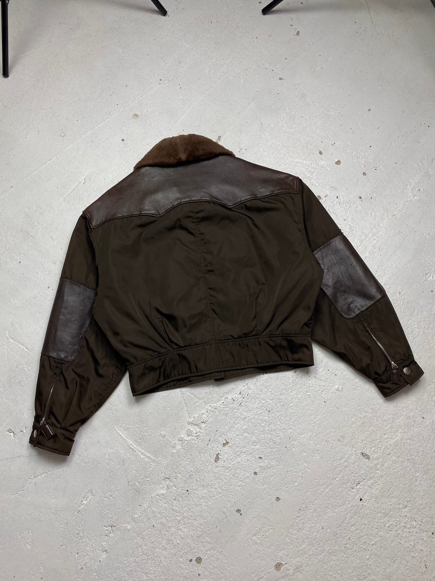 FW 94 Prada Leather & Nylon Bomber Jacket
