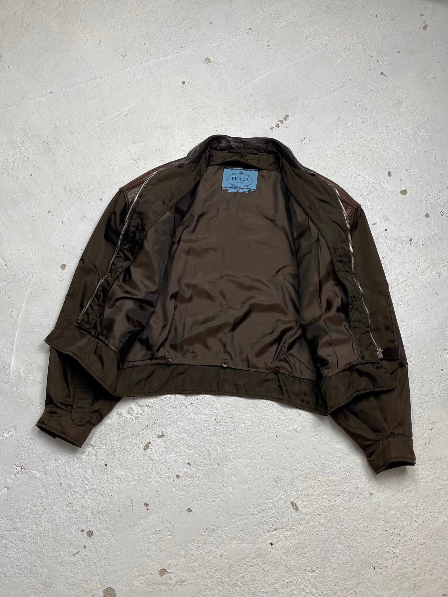 FW 94 Prada Leather & Nylon Bomber Jacket