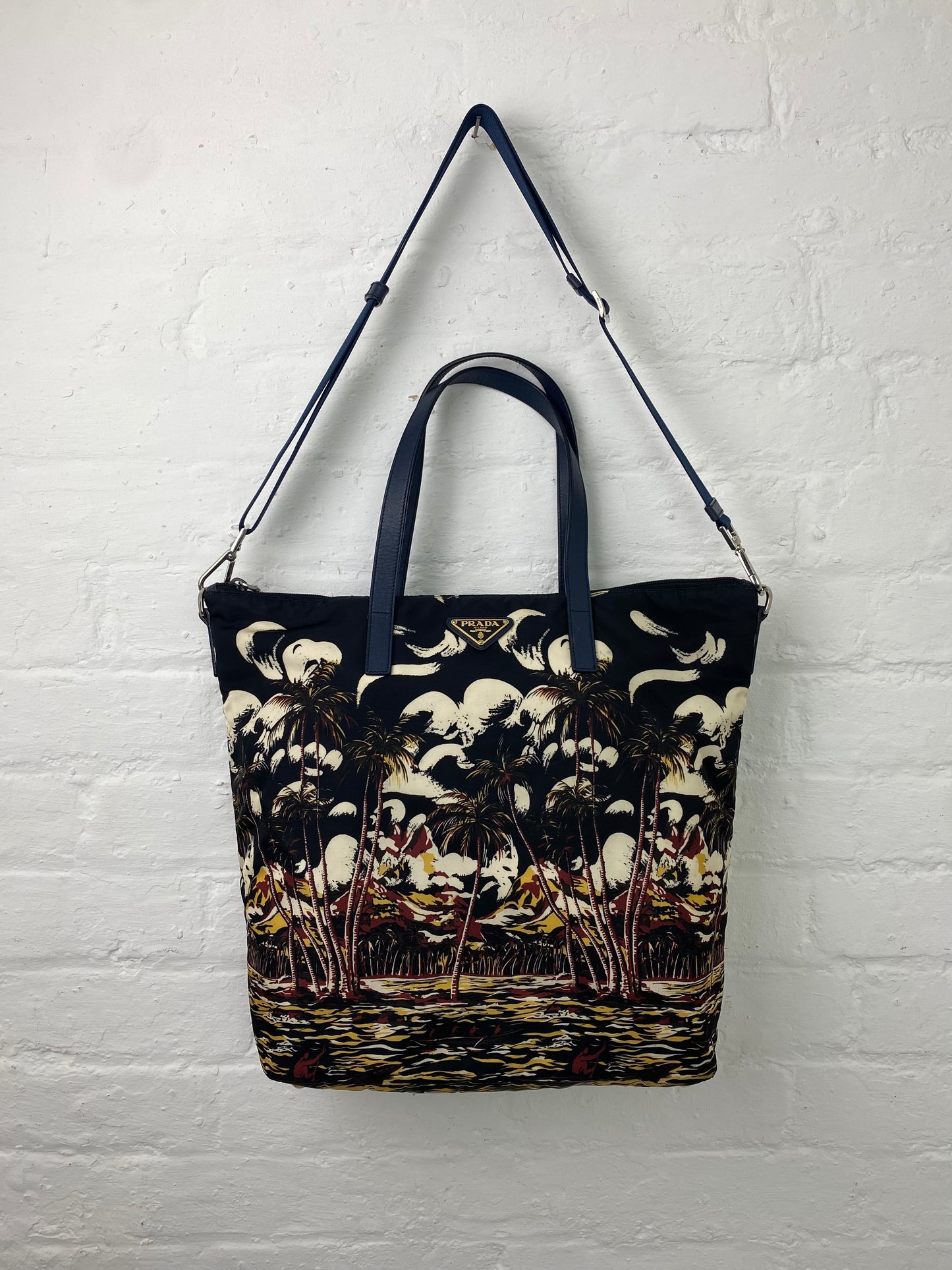 SS 14 Prada Hawaiian Printed Nylon Tote