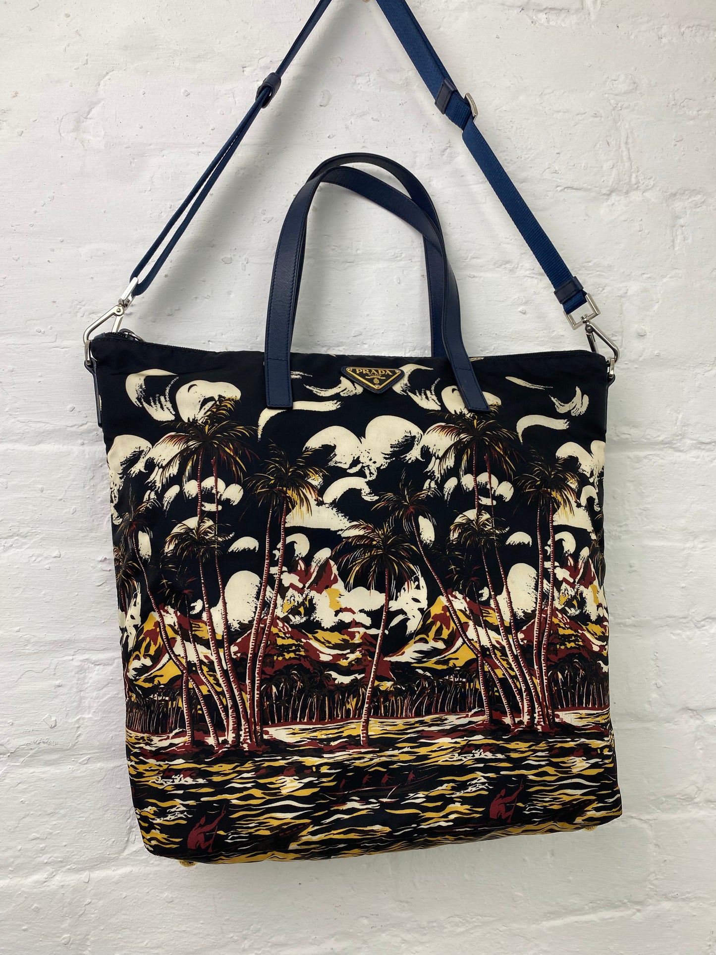 SS 14 Prada Hawaiian Printed Nylon Tote