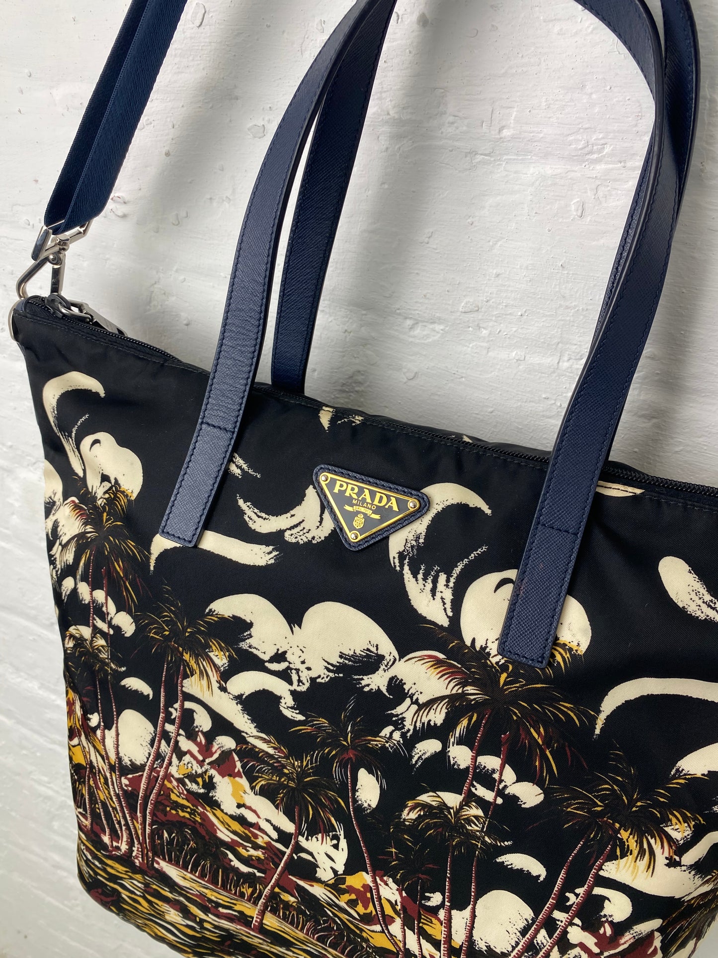 SS 14 Prada Hawaiian Printed Nylon Tote