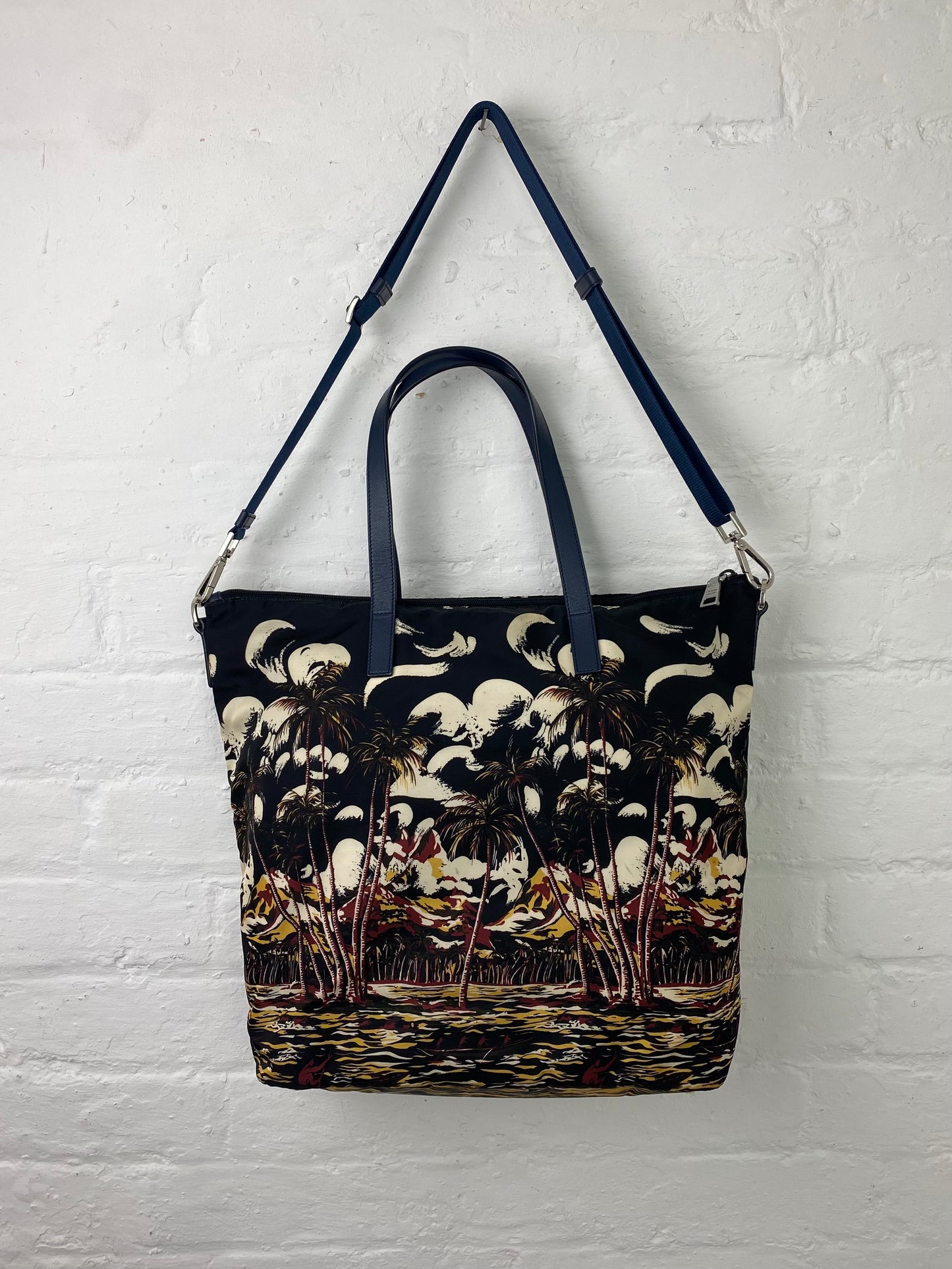 SS 14 Prada Hawaiian Printed Nylon Tote