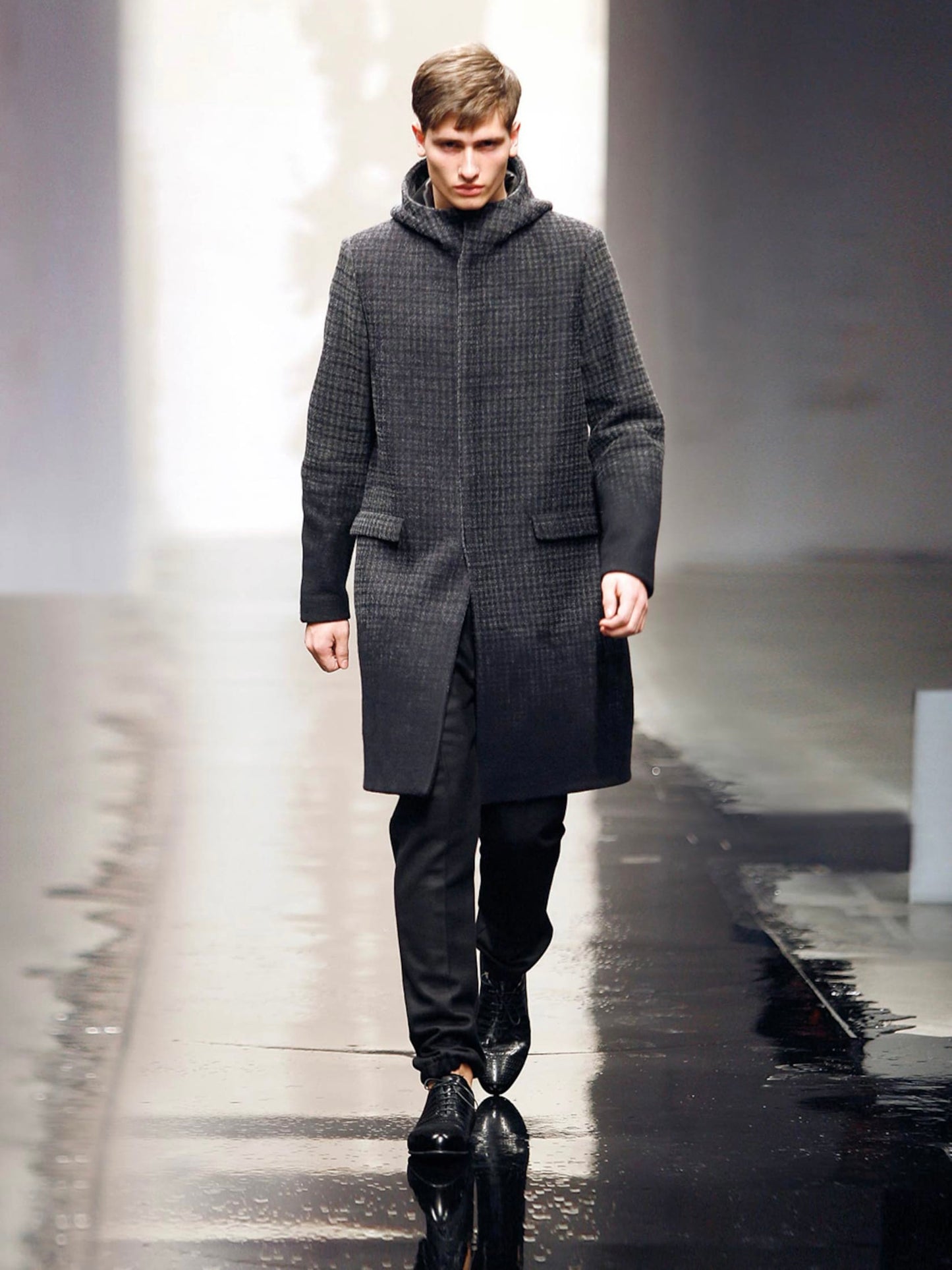 FW 07 Prada Houndstooth Wool Coat