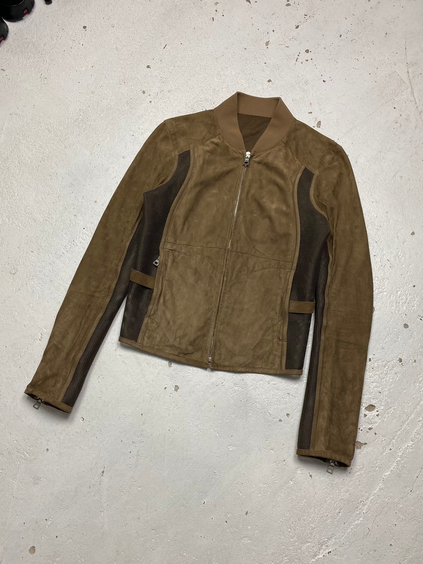 Prada Sport Suede & Mesh Panelled Jacket