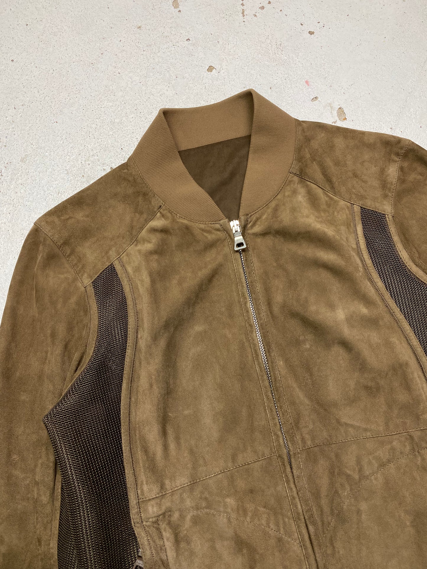 Prada Sport Suede & Mesh Panelled Jacket