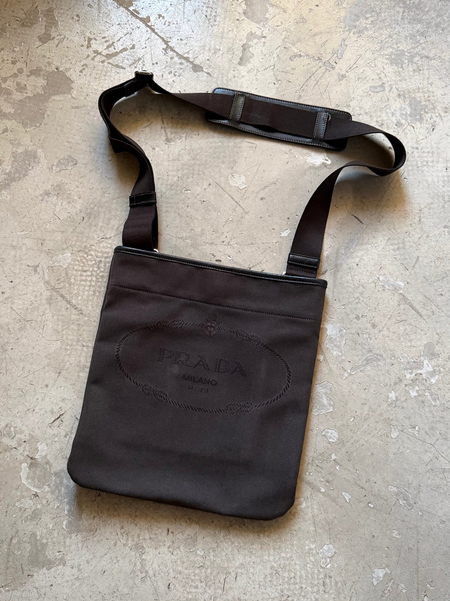 Prada Canvas & Leather Sidebag