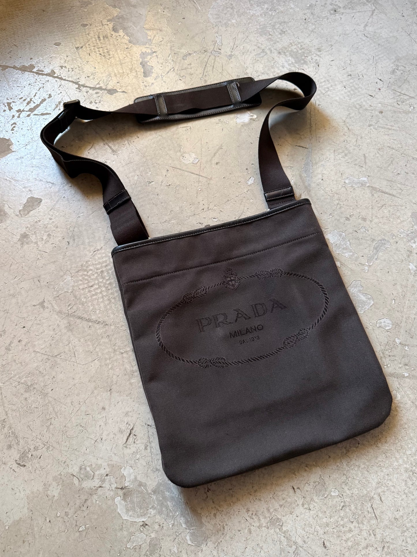 Prada Canvas & Leather Sidebag