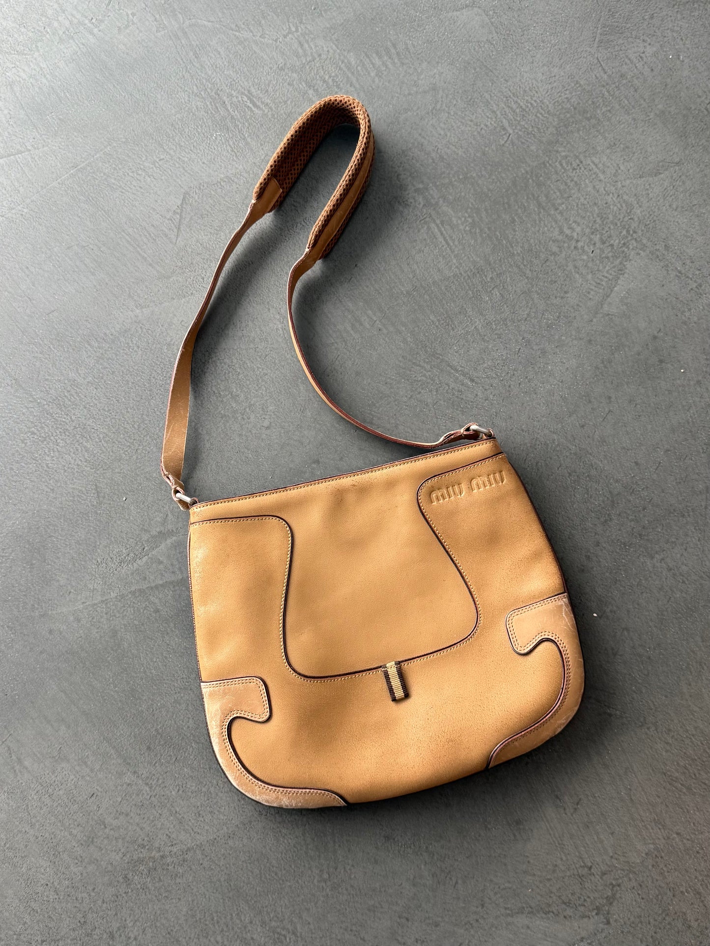 FW 00 Miu Miu Leather & Mesh Satchel