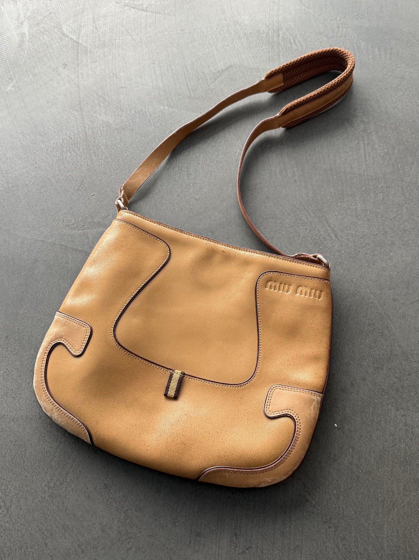 FW 00 Miu Miu Leather & Mesh Satchel