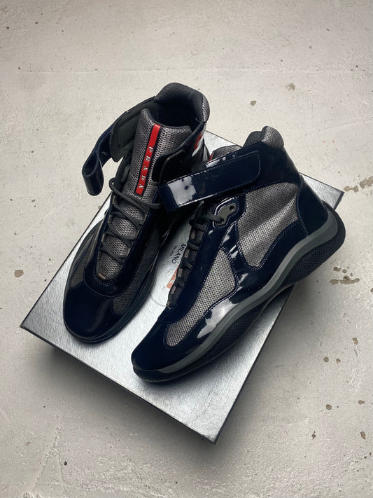 Prada Americas Cup Mid Patent Trainers