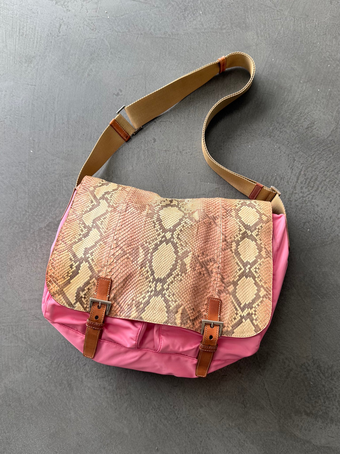 Prada Python & Nylon Side Bag