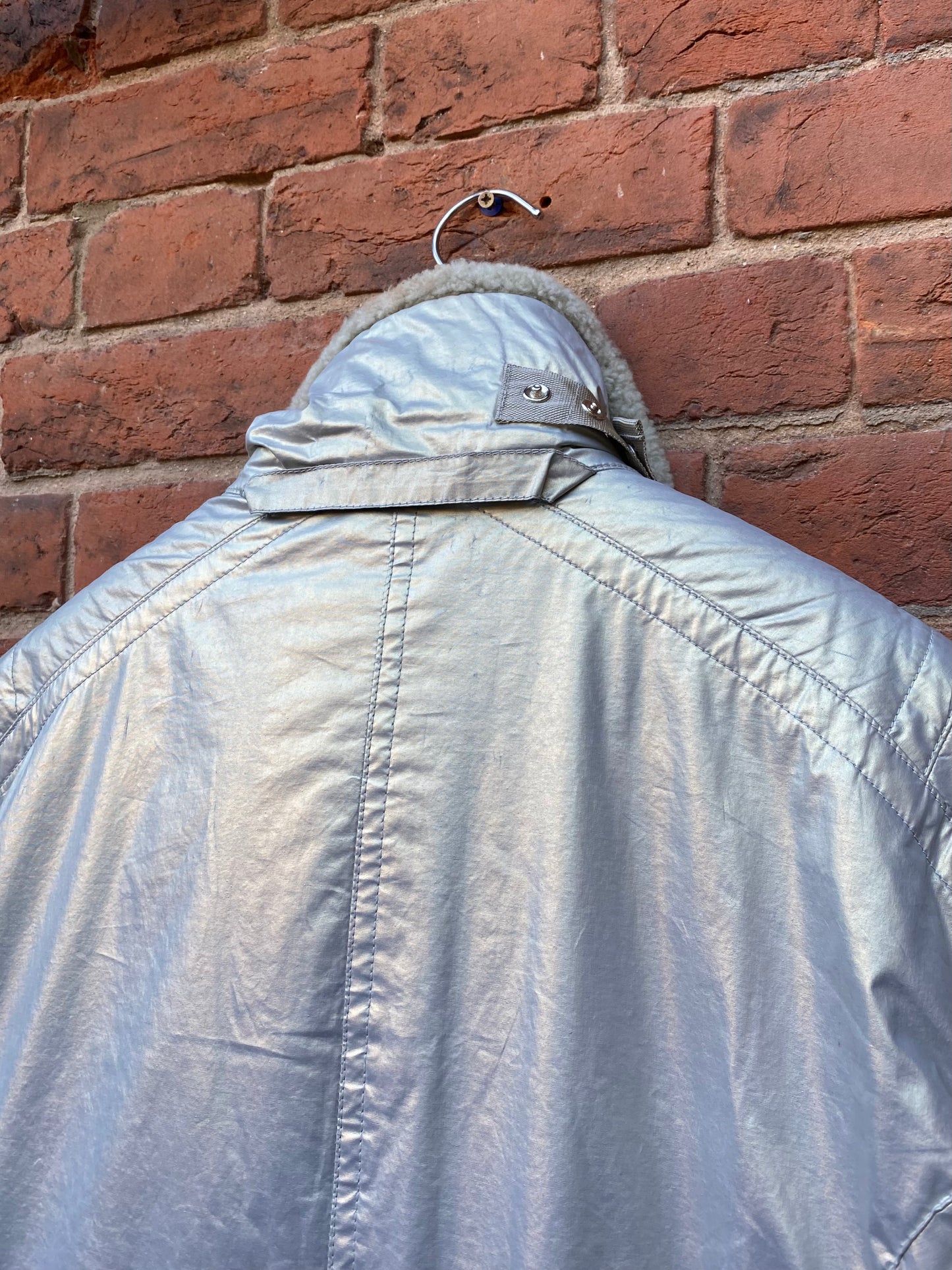 Prada Sport Asymmetrical Metallic Parka
