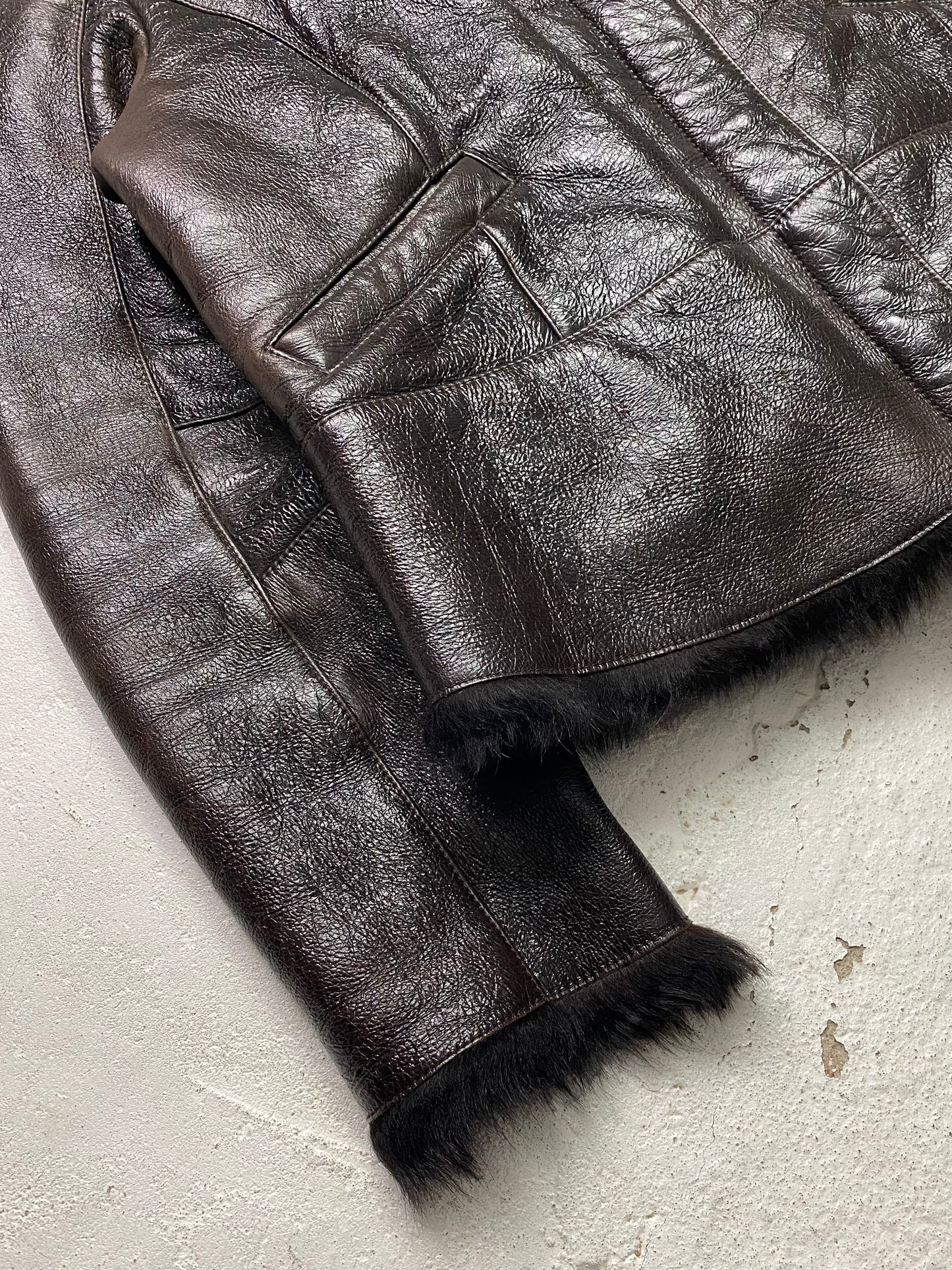 FW 07 Prada Fur Lined Leather Jacket