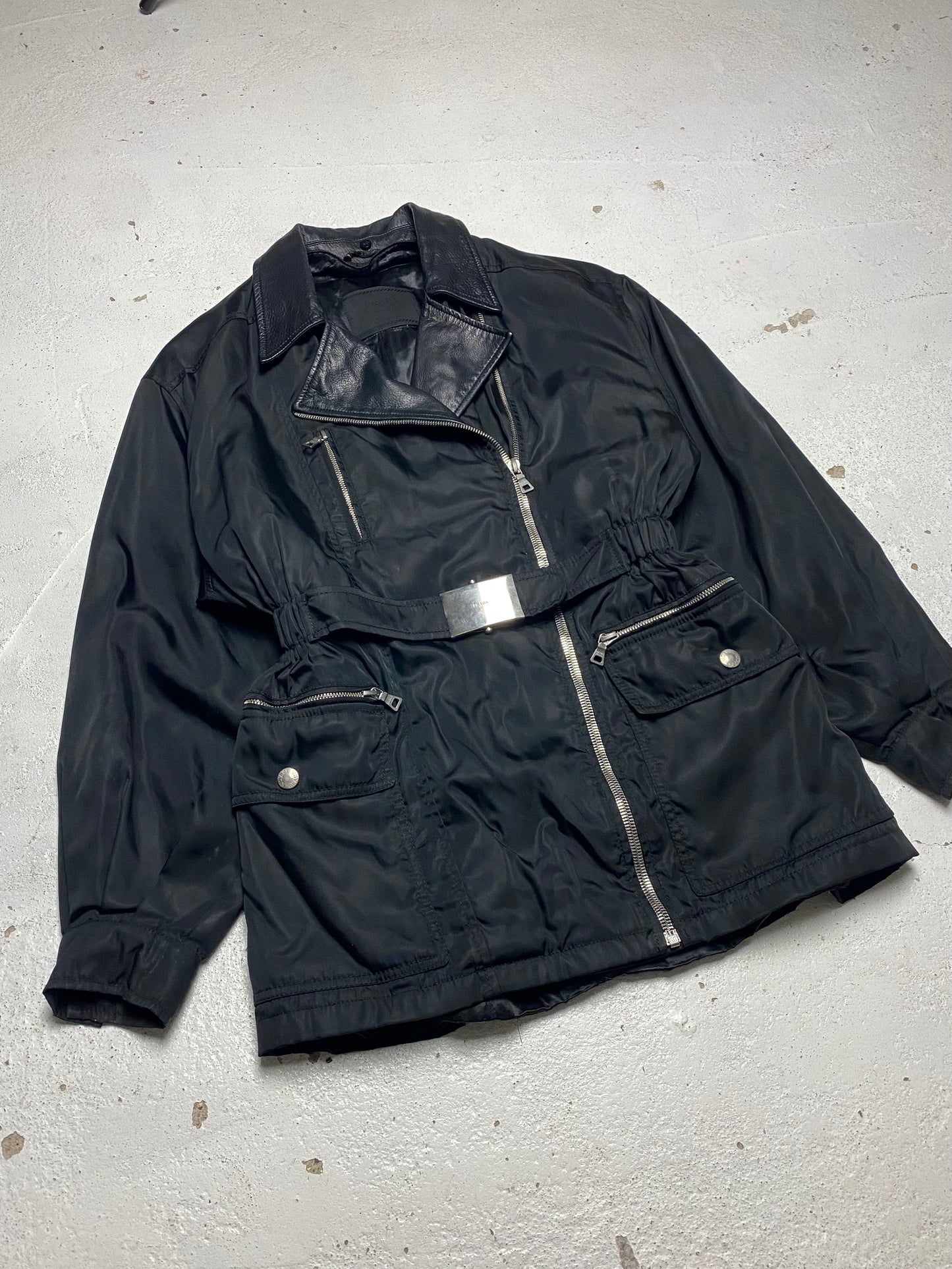 FW 94 Prada Leather & Nylon Jacket