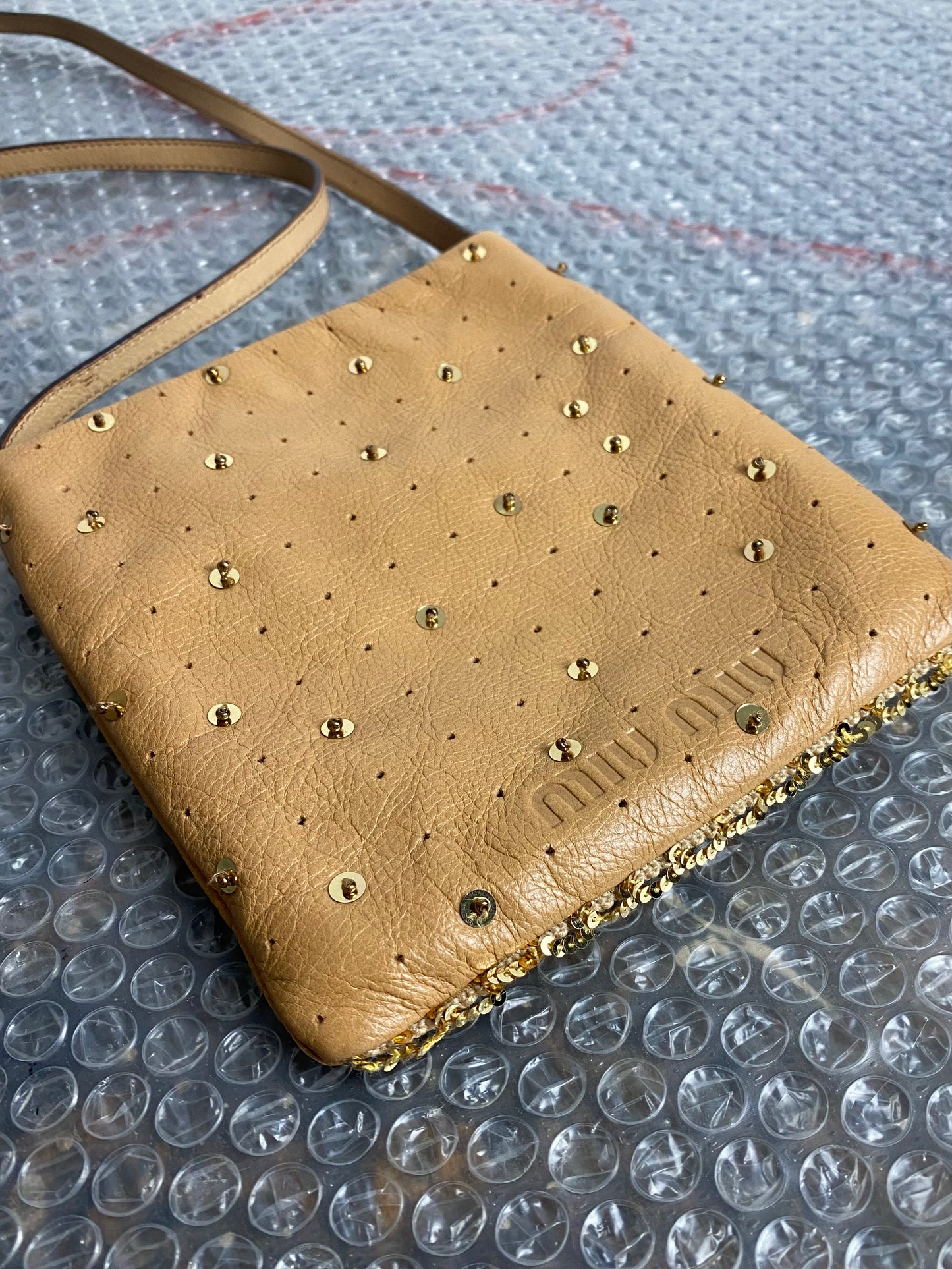 Miu Miu Leather Sequined Pouch