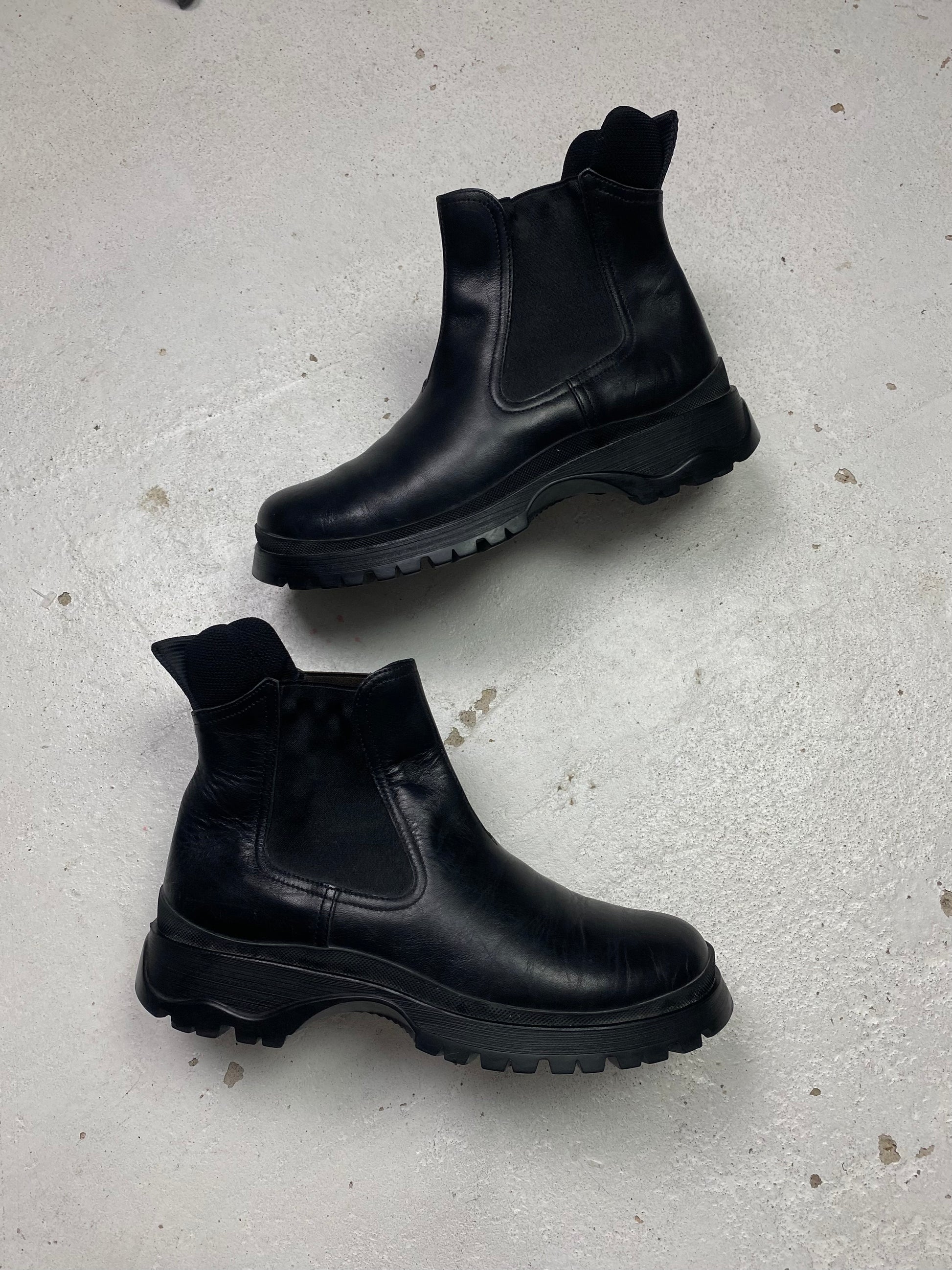 Prada lug sole ankle boots discount