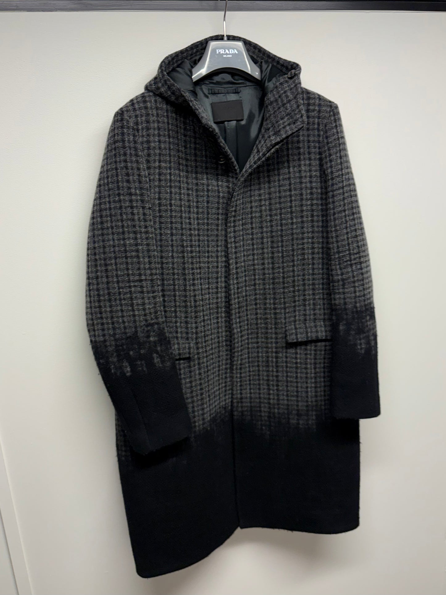 FW 07 Prada Houndstooth Wool Coat