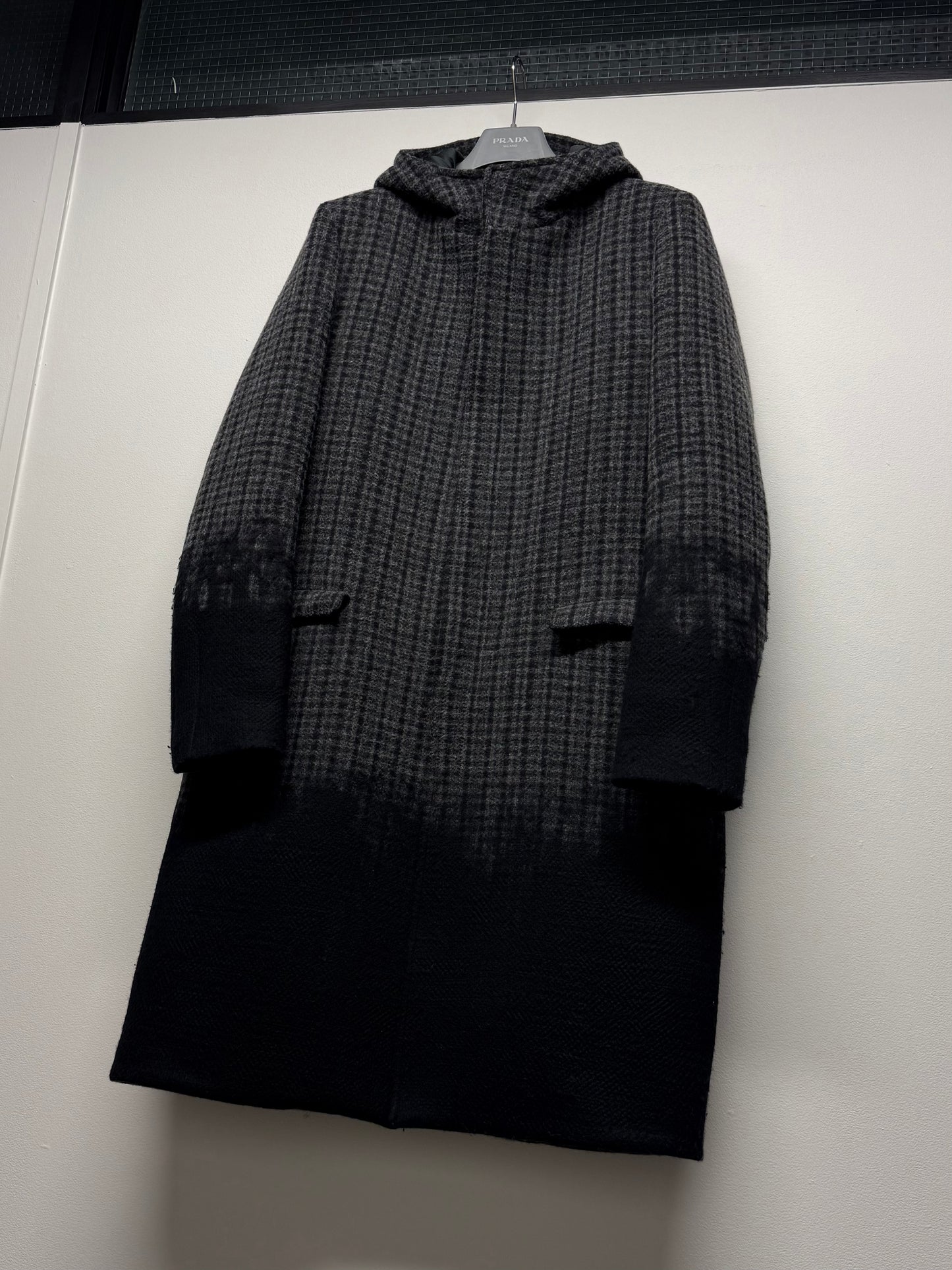 FW 07 Prada Houndstooth Wool Coat