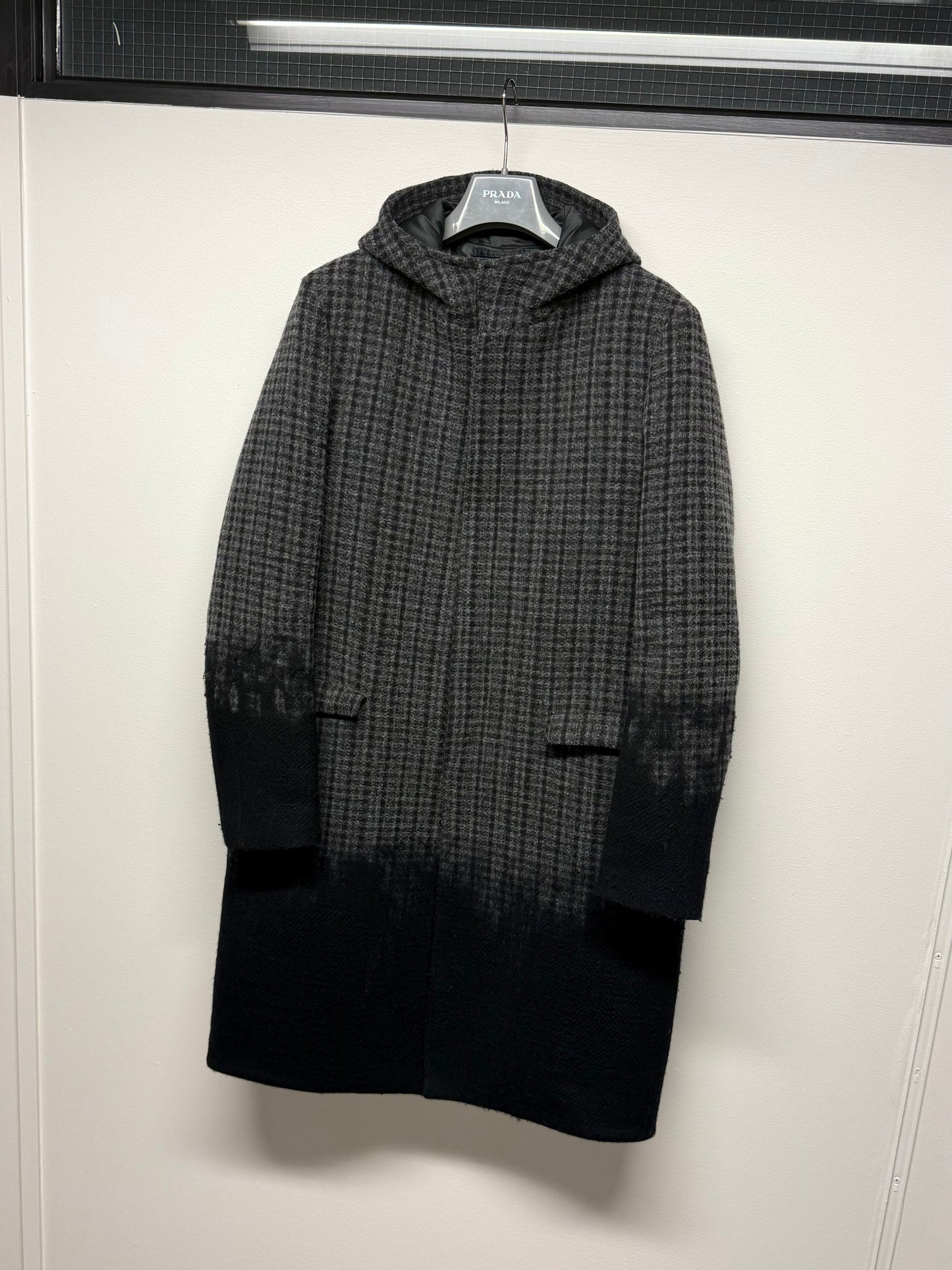 FW 07 Prada Houndstooth Wool Coat