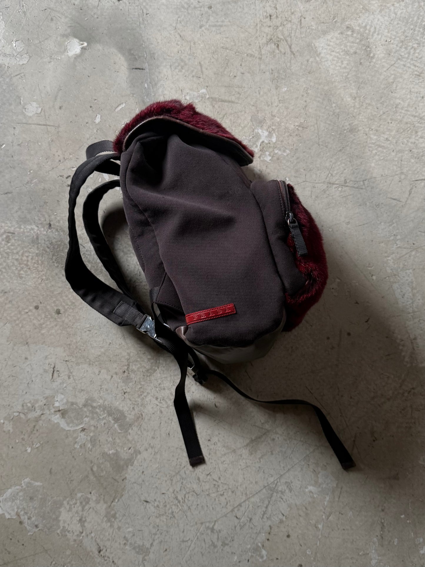 FW 99 Prada Sport Fur Panelled Backpack
