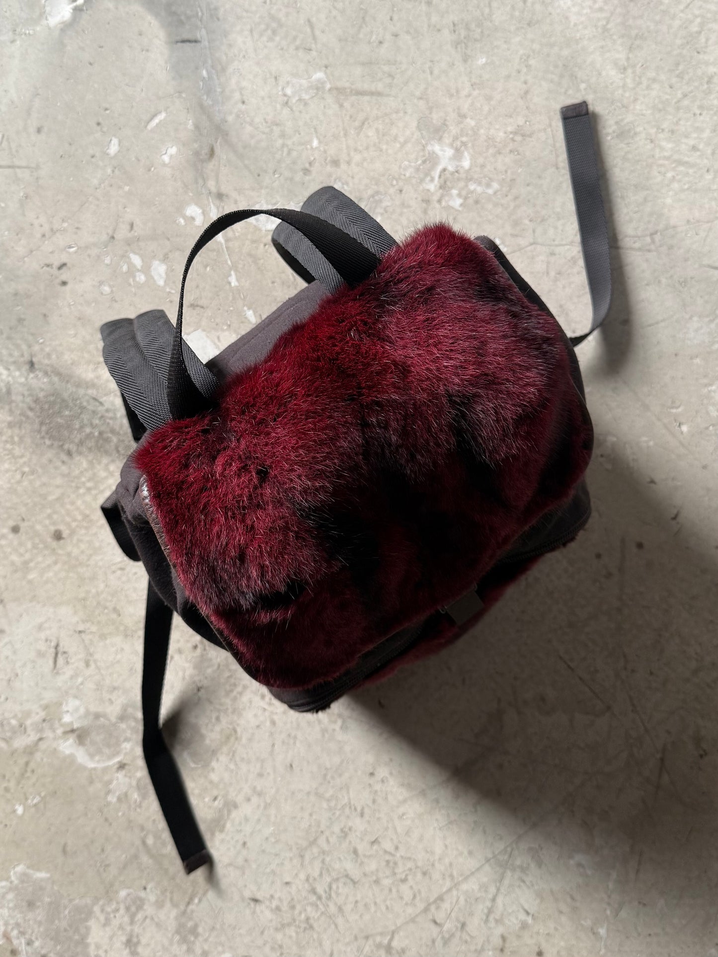 FW 99 Prada Sport Fur Panelled Backpack