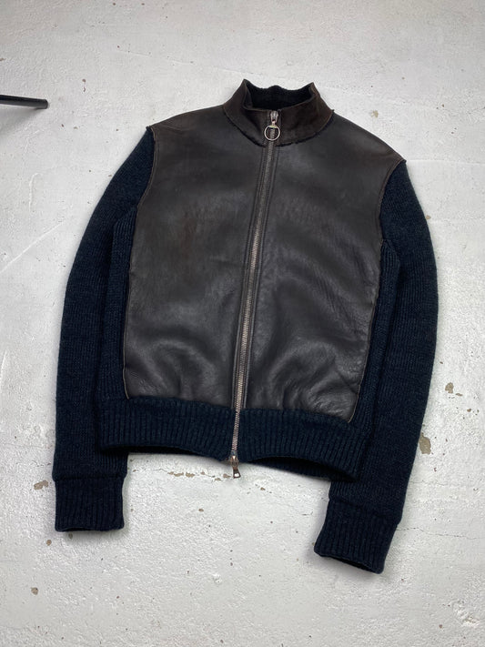 Prada Sport Leather Panelled Wool Jacket