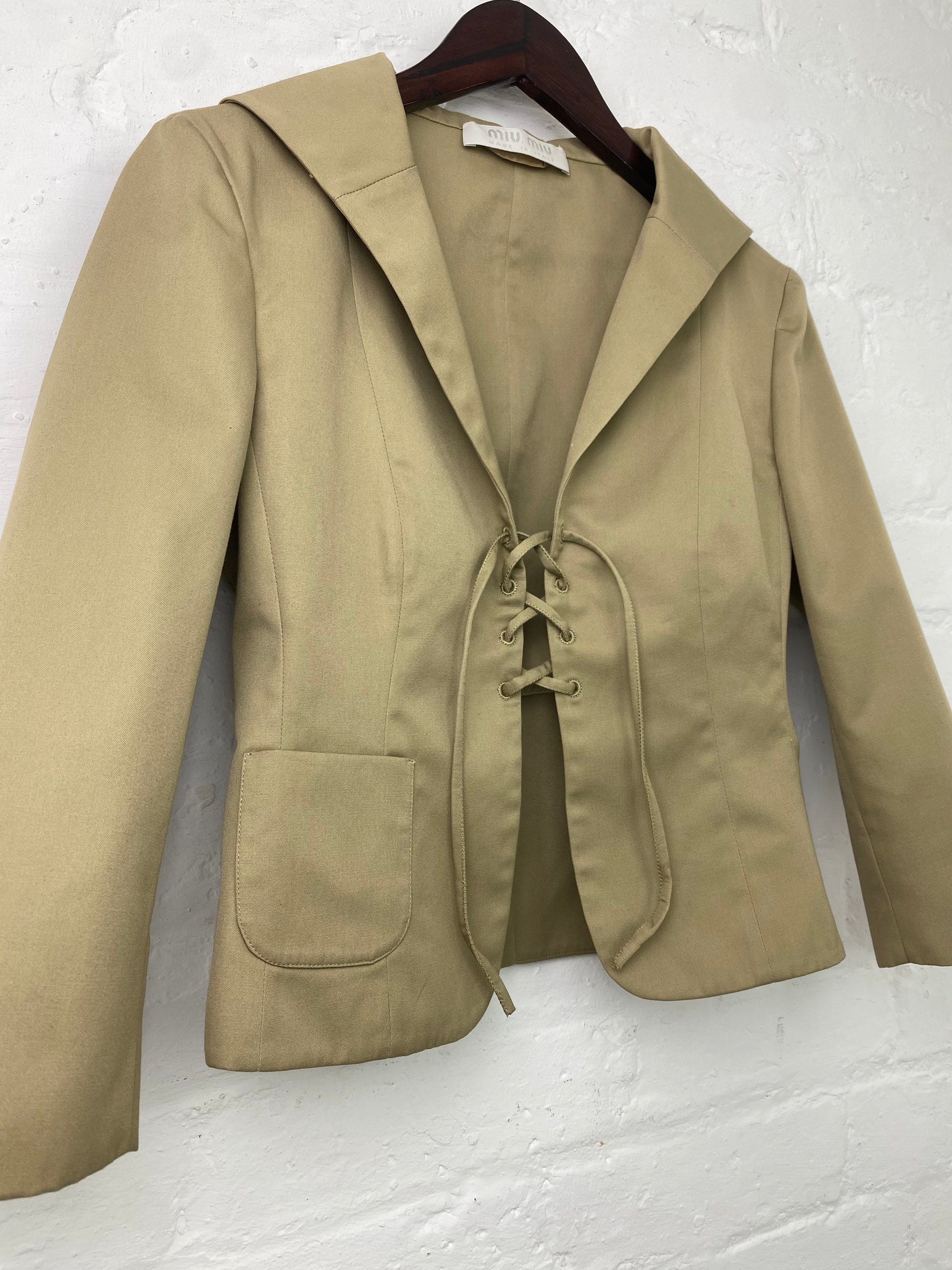 SS 98 Miu Miu Lace Up Jacket – 100PERCERTI SS 98 Miu Miu Lace Up Jacket – 100PERCERTI