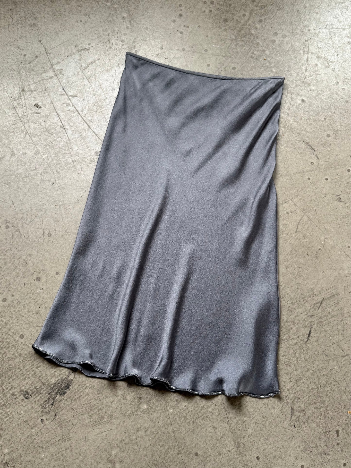 FW 97 Prada Beaded Silk Skirt