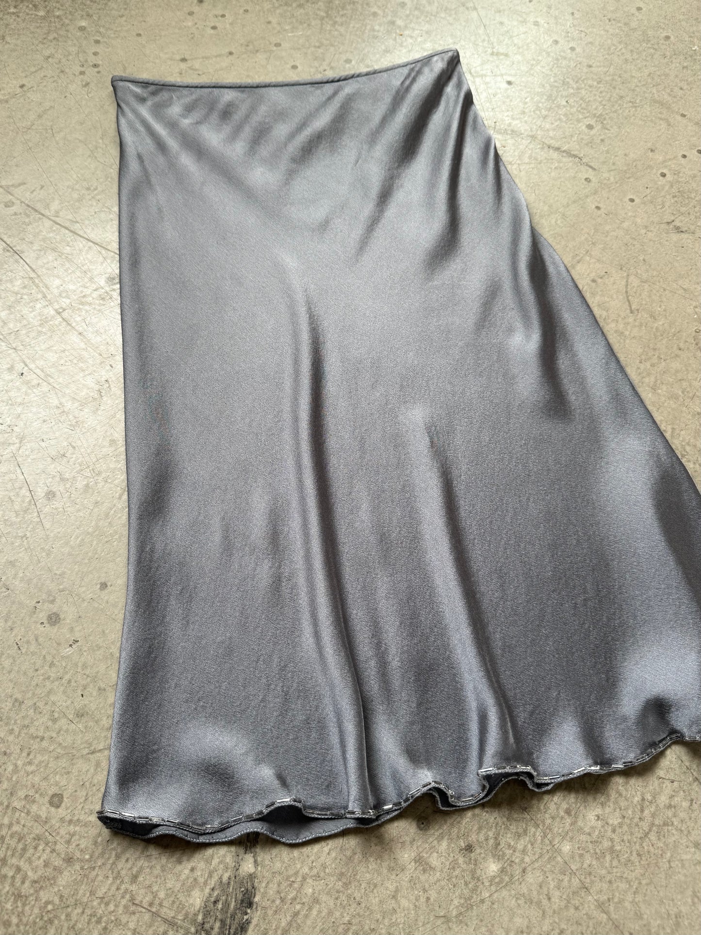 FW 97 Prada Beaded Silk Skirt