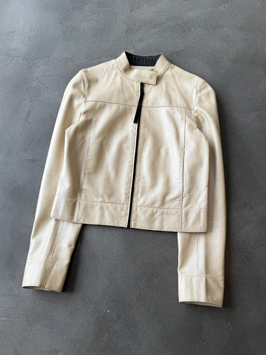 Prada Pearlescent Leather Jacket