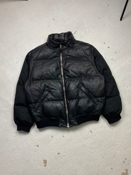 FW 94 Prada Leather & Nylon Down Jacket