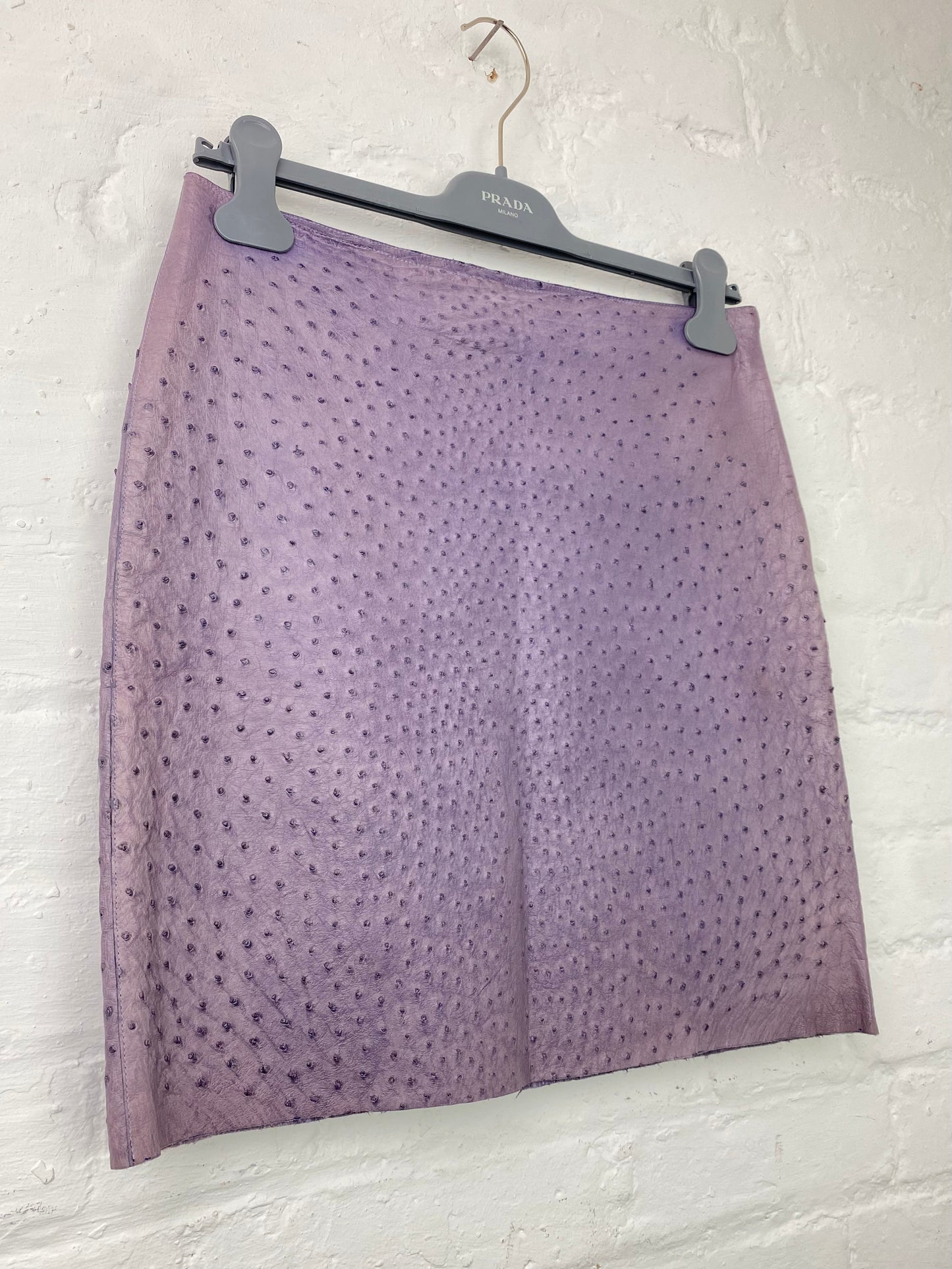 SS 00 Prada Ostrich Leather Skirt