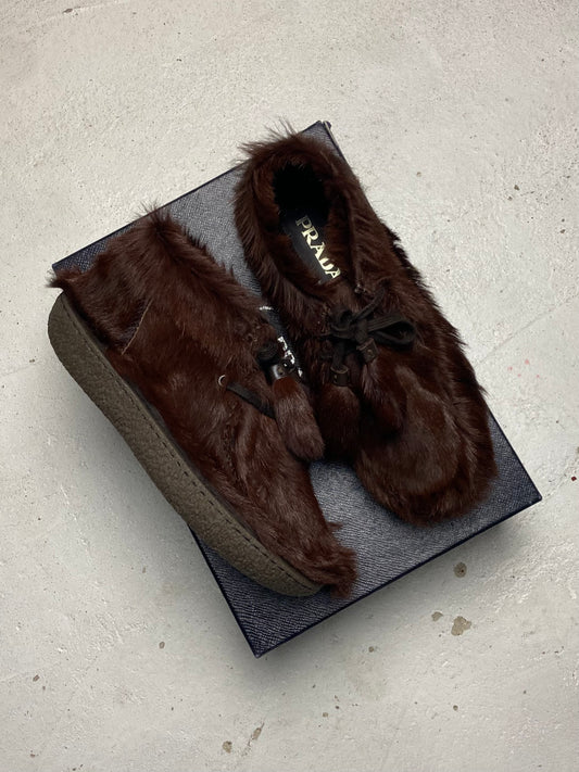 FW 17 Prada Fur Chukka Boots