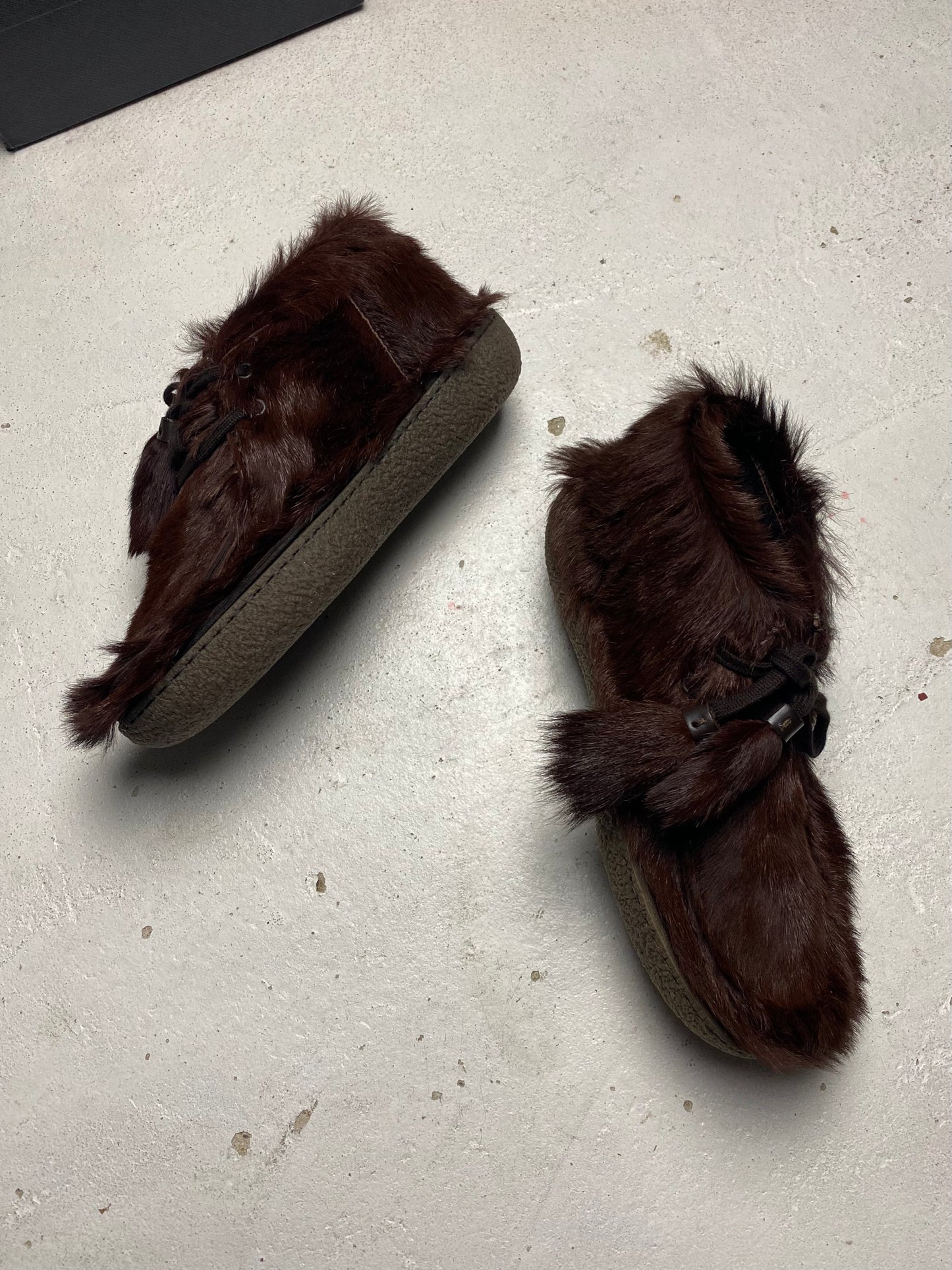 FW 17 Prada Fur Chukka Boots