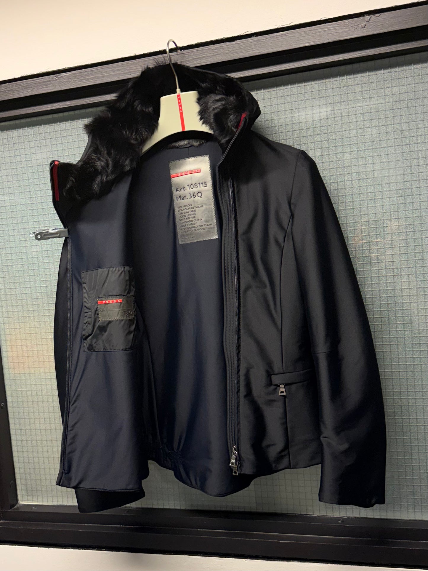 Prada Sport Fur Lined Hood Ski Jacket