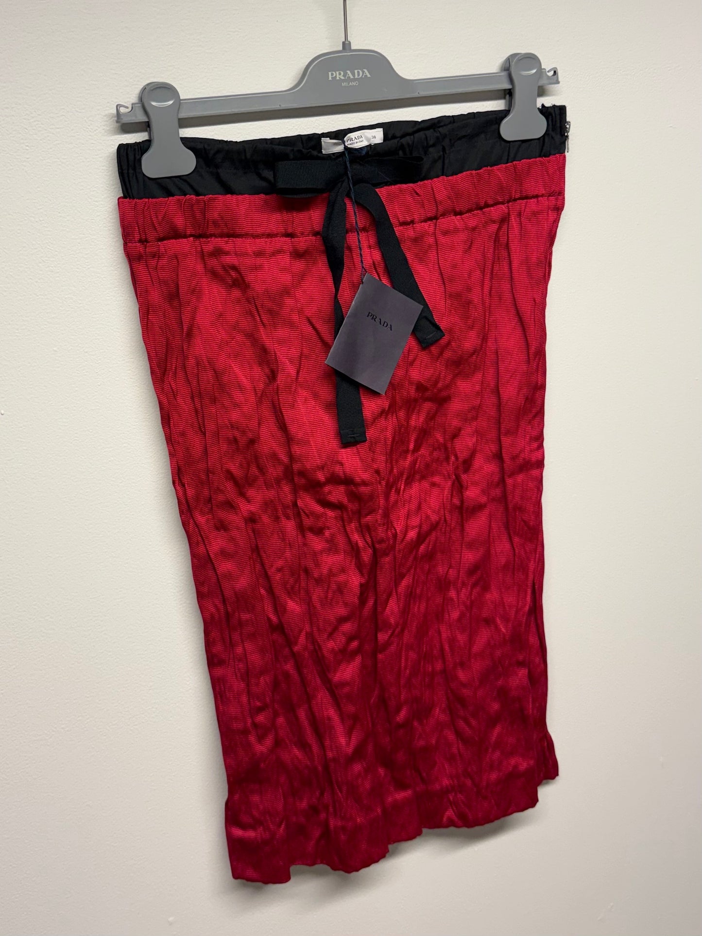 SS 09 Prada Silk & Metal Blend Skirt