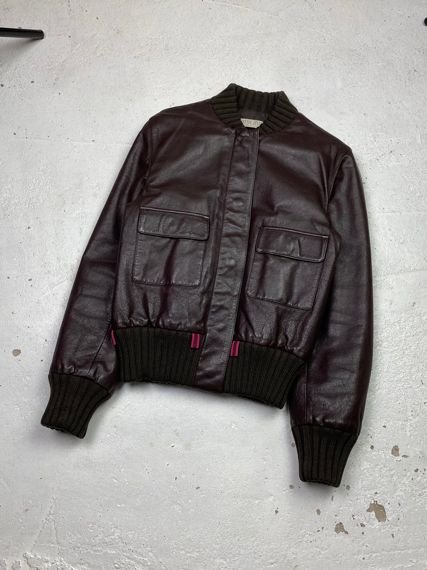 FW 99 Miu Miu Leather Bomber