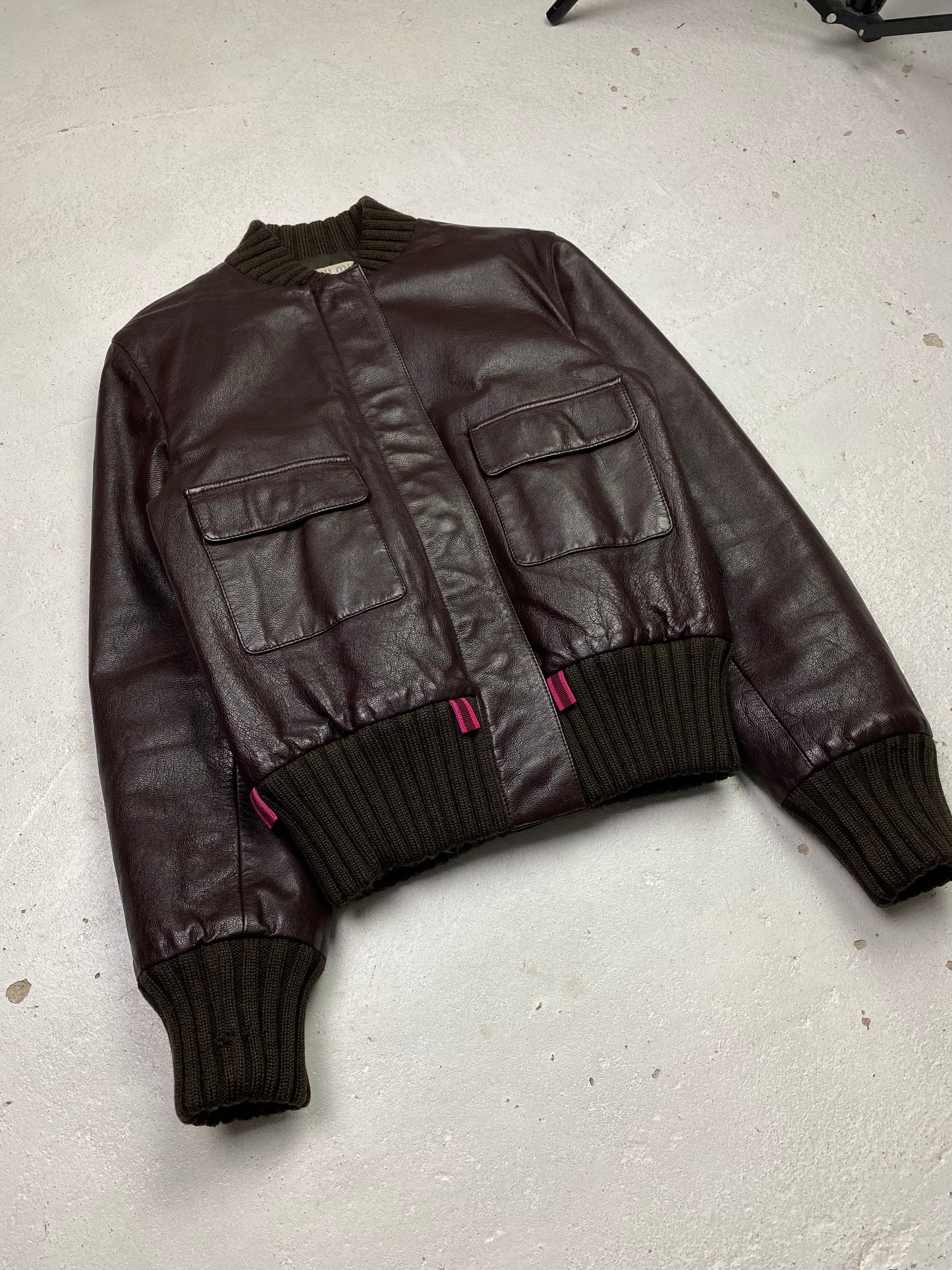 FW 99 Miu Miu Leather Bomber