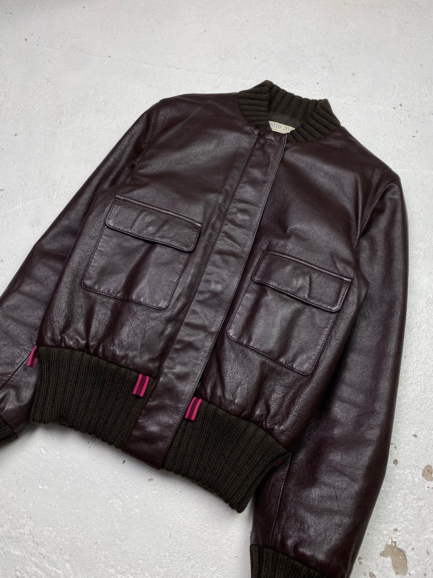 FW 99 Miu Miu Leather Bomber