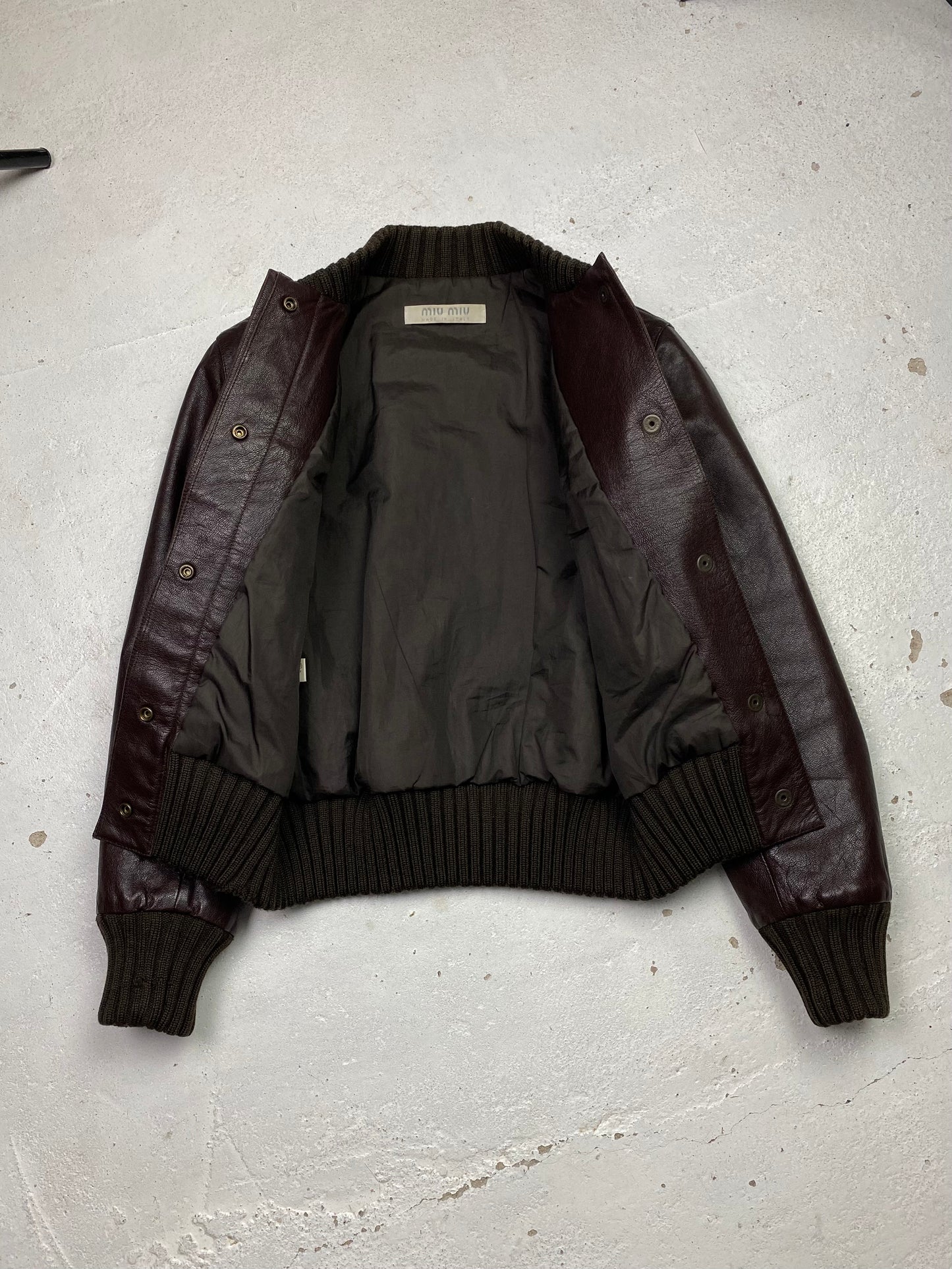 FW 99 Miu Miu Leather Bomber