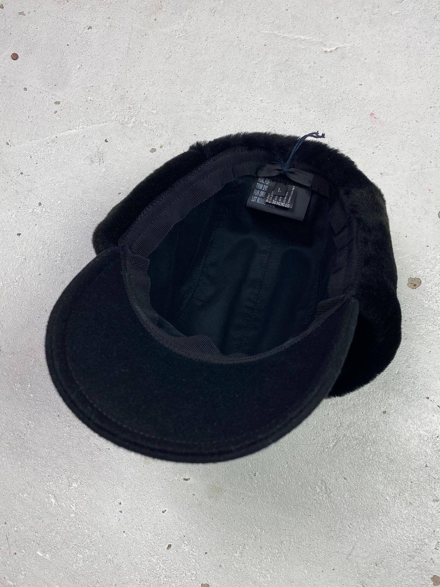 Prada Fur Lined Wool Trapper Cap