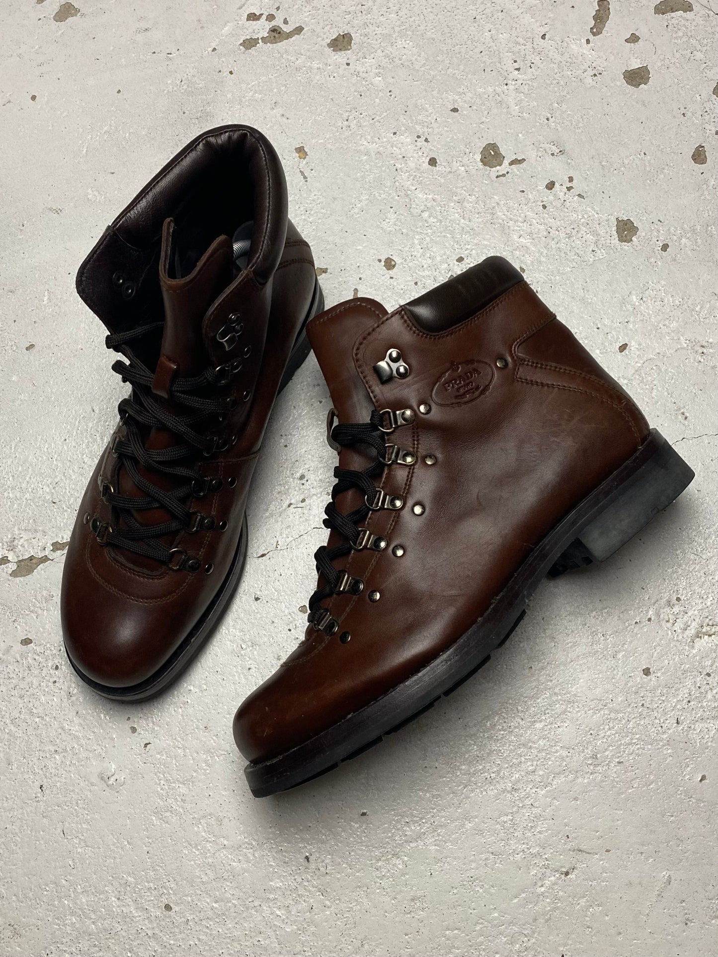 Prada Leather Hiking Boots