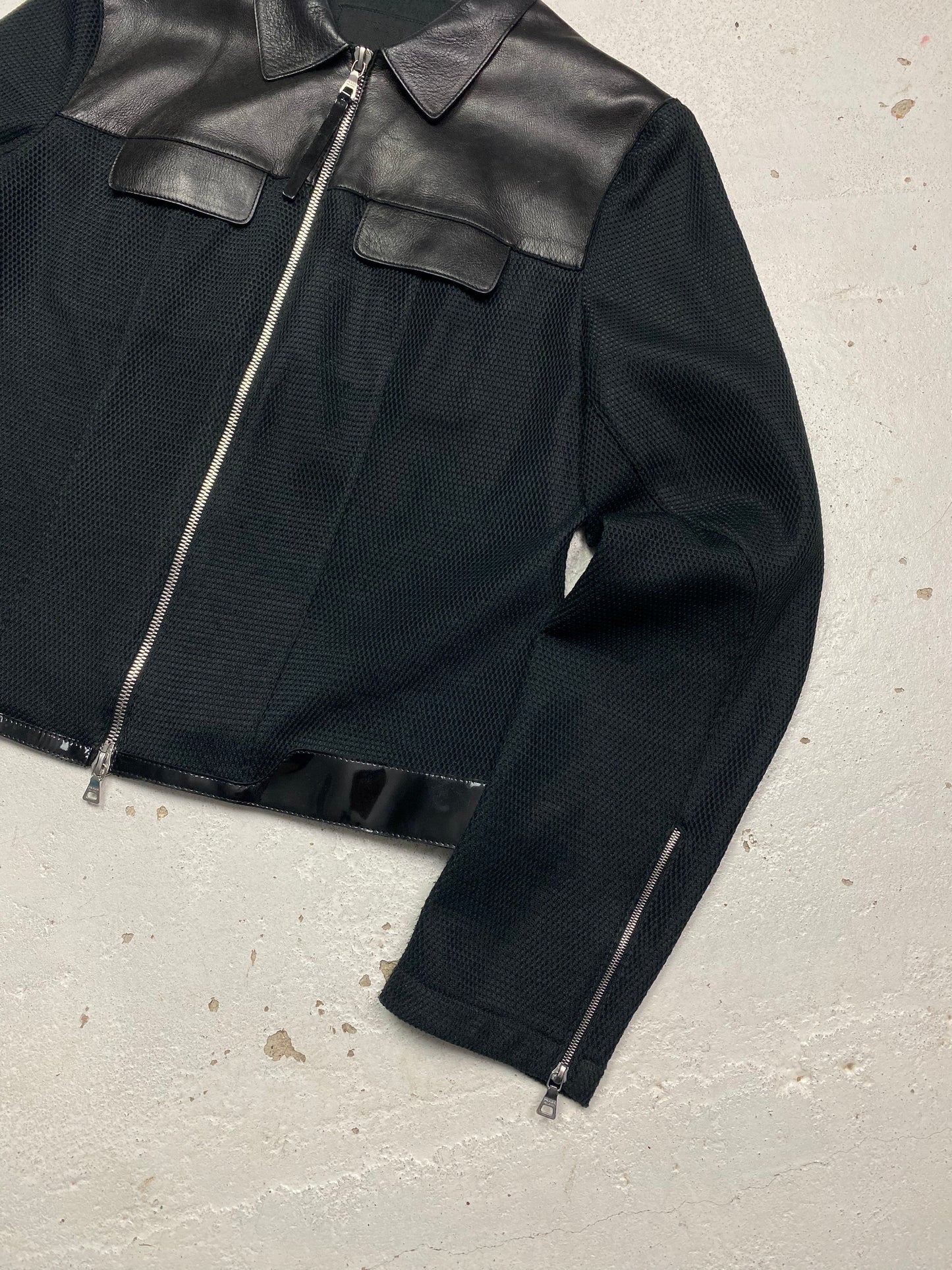 SS 99 Prada Leather & Mesh Jacket