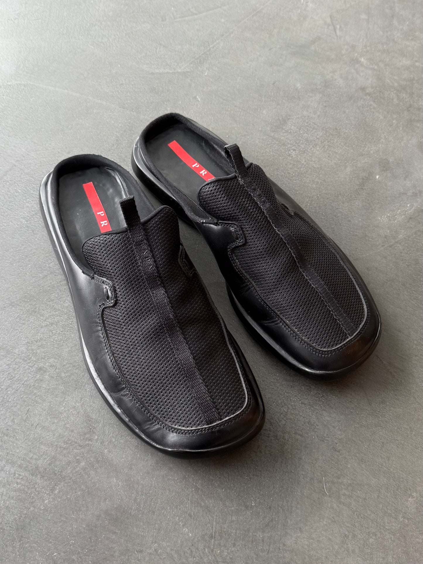 Prada Sport Leather & Mesh Mules