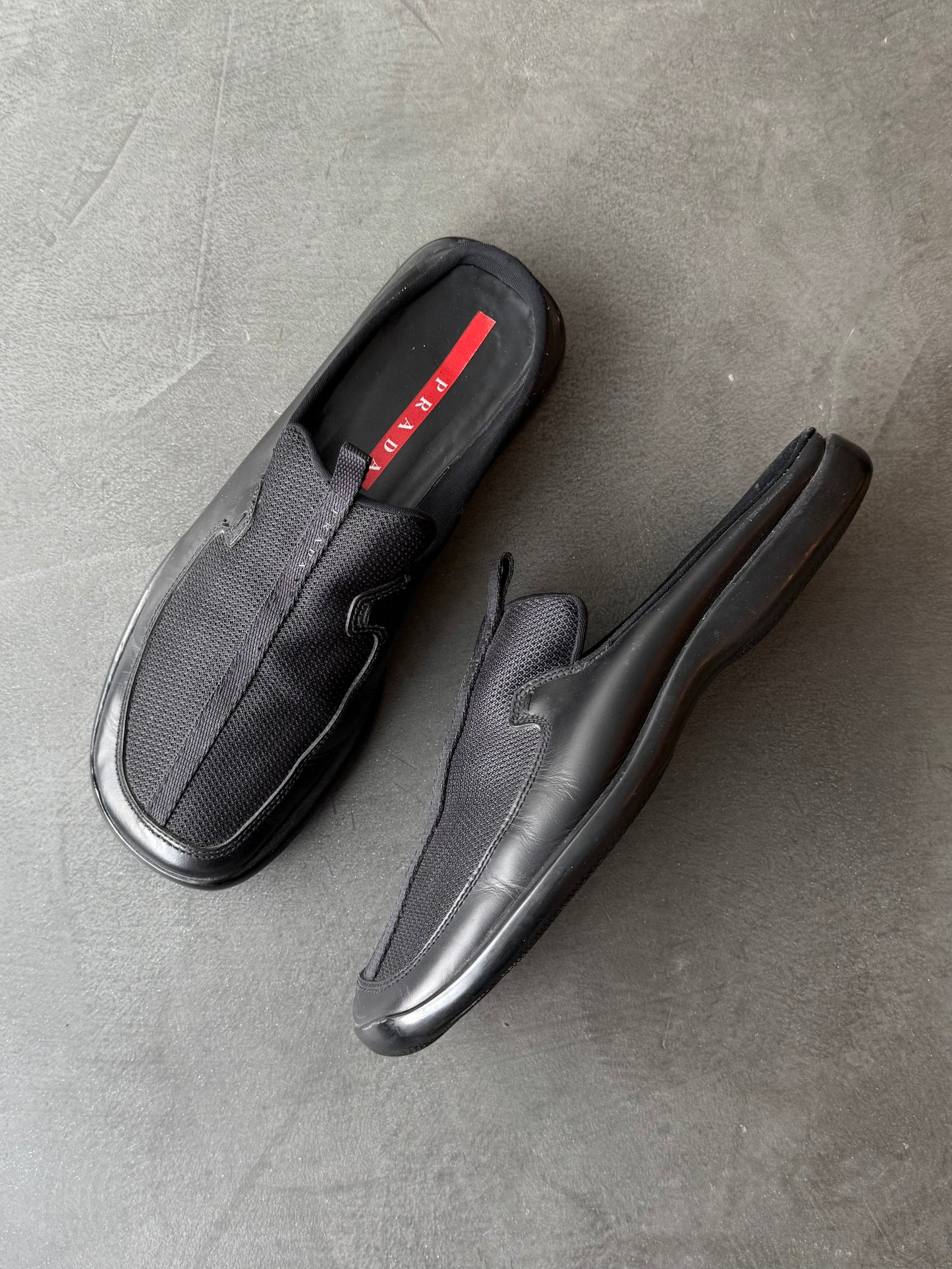 Prada Sport Leather & Mesh Mules