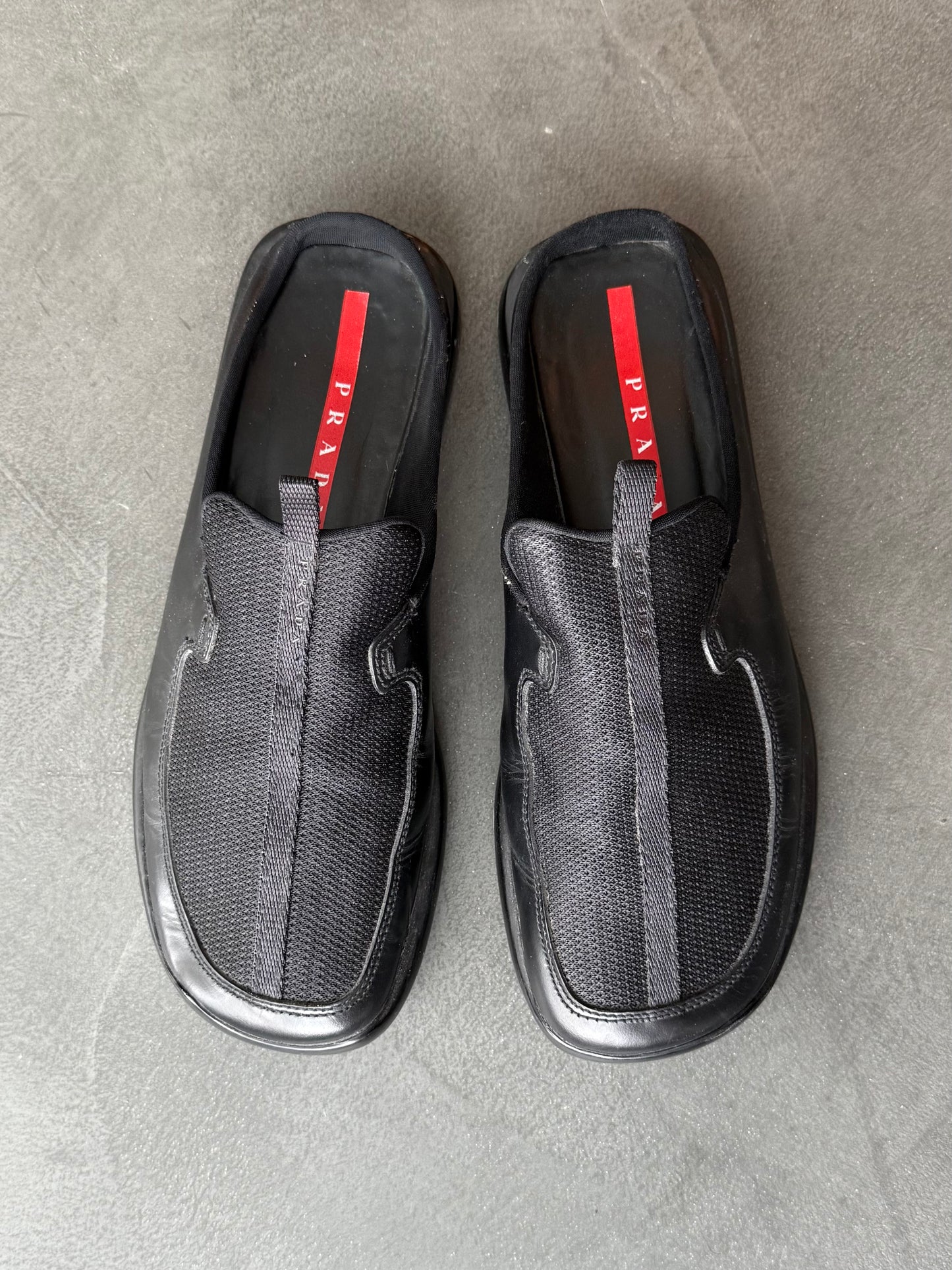 Prada Sport Leather & Mesh Mules