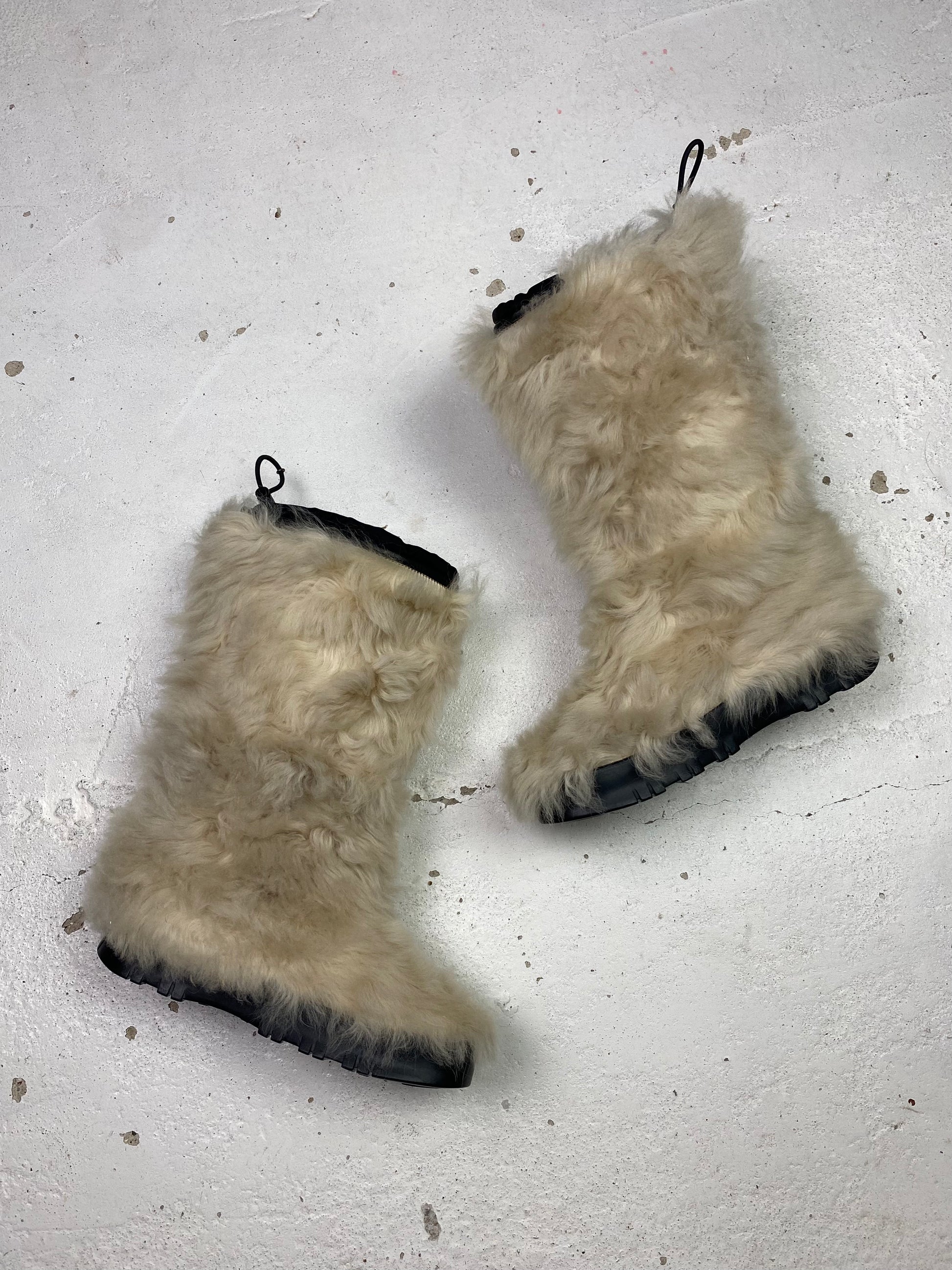 Prada fur boots hotsell