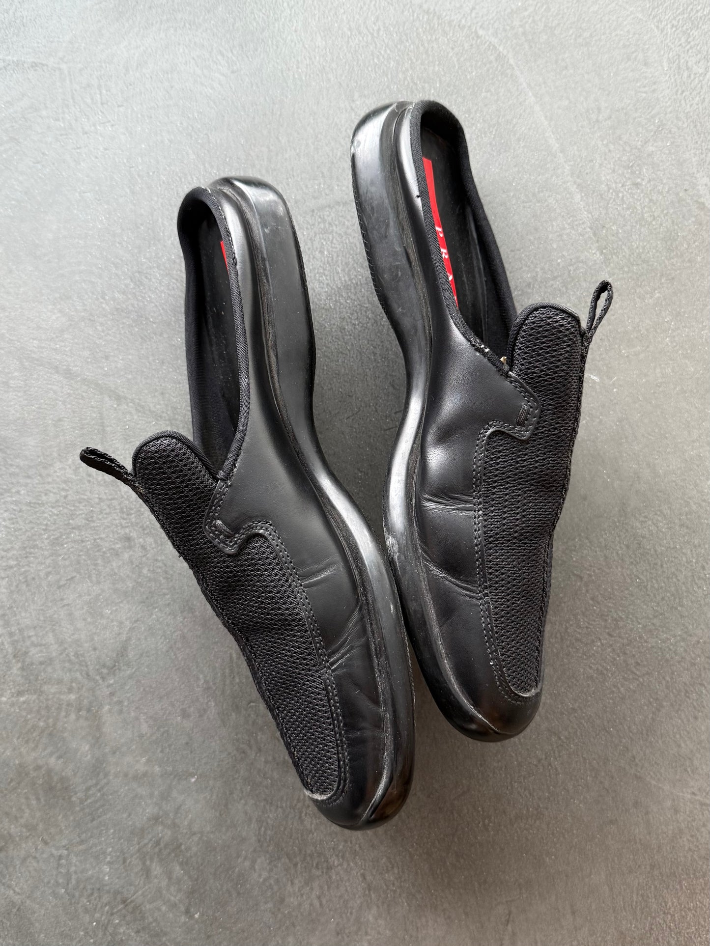 Prada Sport Leather & Mesh Mules