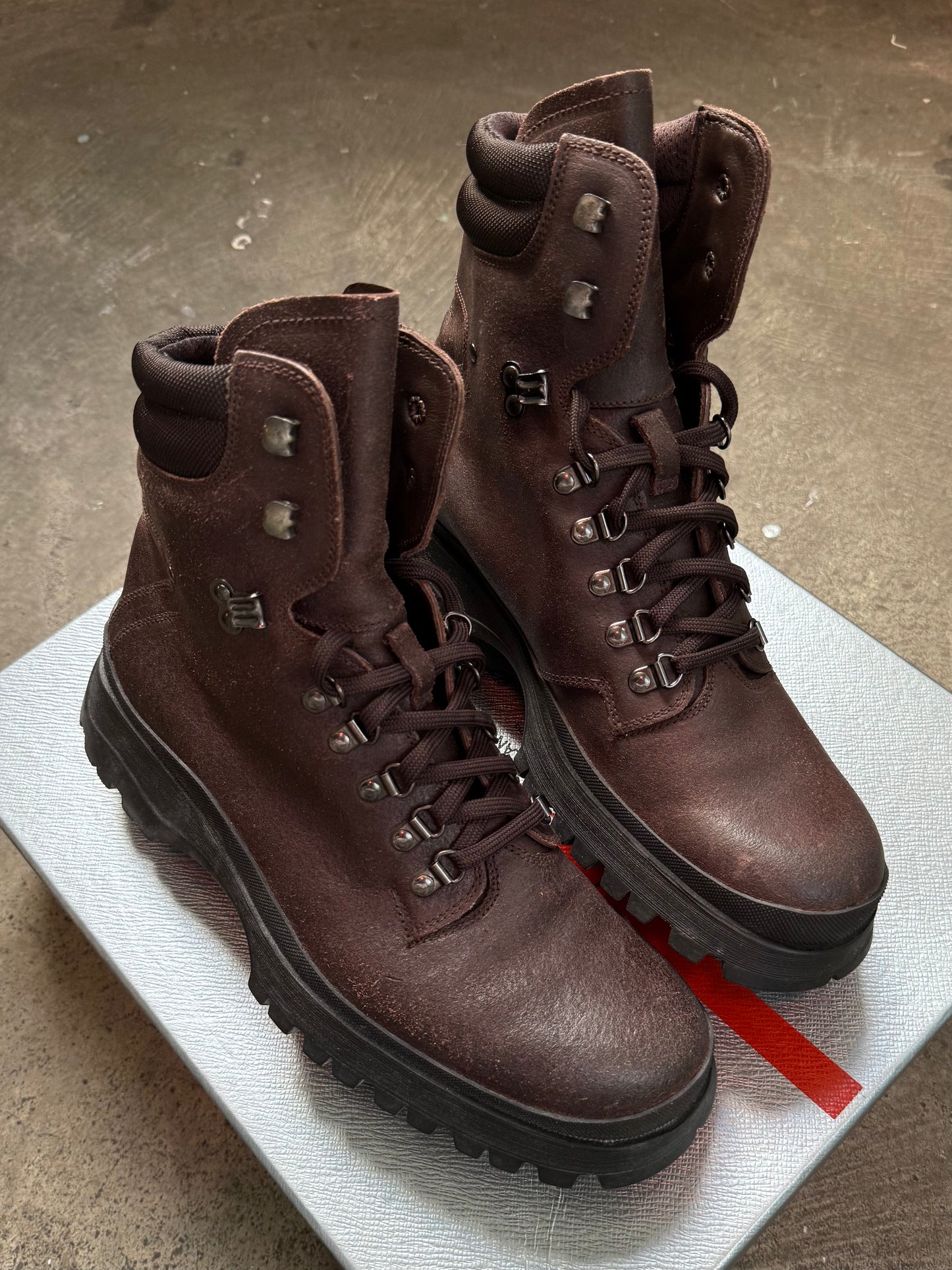 2009 Prada Leather Hiking Boots