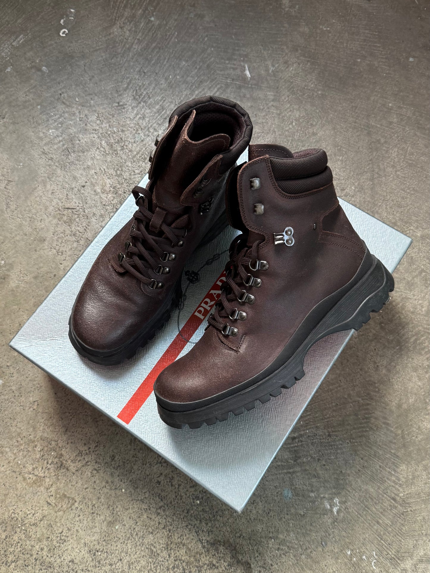 2009 Prada Leather Hiking Boots